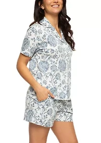 Josephine Short Sleeve Top w Shorts Pajama Set