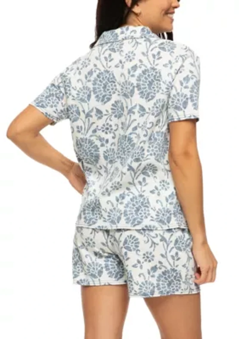 Josephine Short Sleeve Top w Shorts Pajama Set