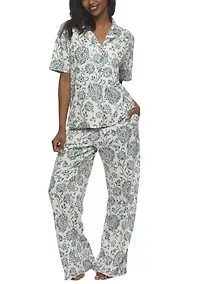Josephine Short Sleeve Top w Pants Pajama Set