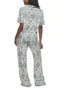 Josephine Short Sleeve Top w Pants Pajama Set