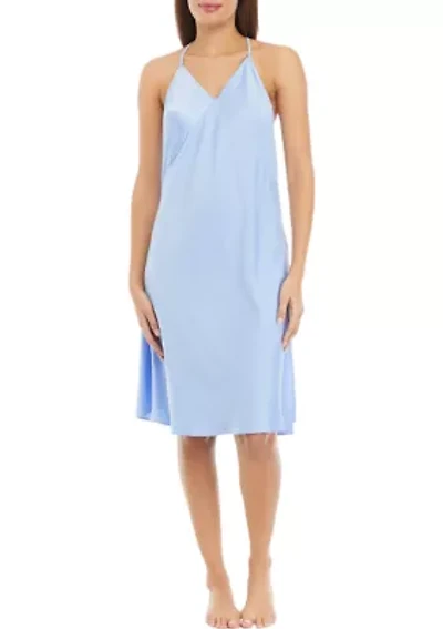 Women's Sleeveless Satin Midi Chemise