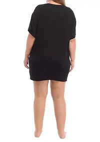 Short Sleeve Rib Knit Sleep Shirt