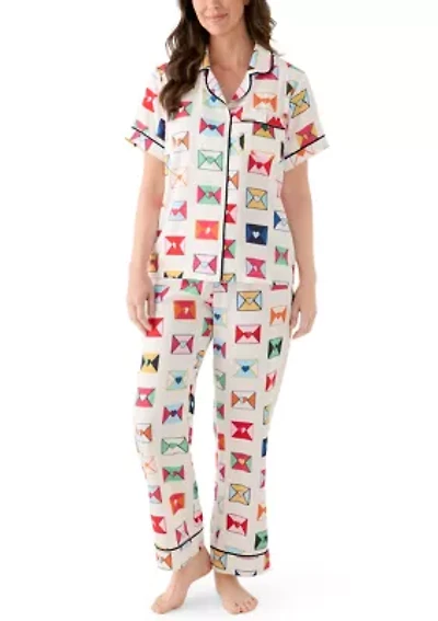 Women's 12 Love Letters Short Sleeve Pajama Set