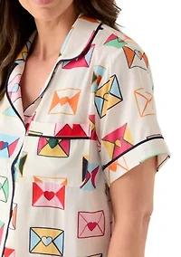 Women's 12 Love Letters Short Sleeve Pajama Set