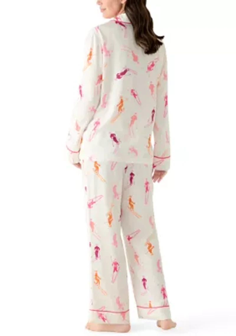 Women's Blue Bird Long Sleeve Pajama Pants Set