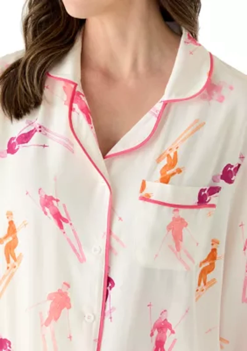 Women's Blue Bird Long Sleeve Pajama Pants Set