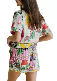 Women's Greco Garden Print Pajama Sat