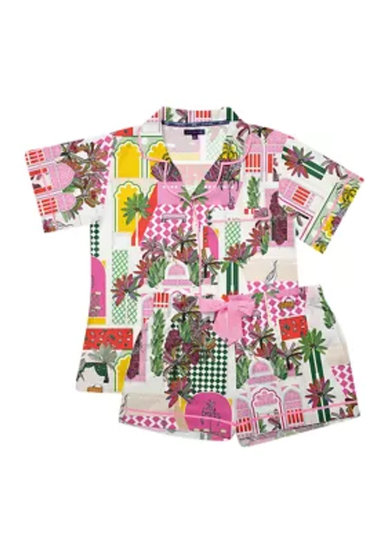 Women's Greco Garden Print Pajama Sat