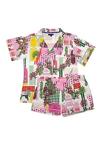 Women's Greco Garden Print Pajama Sat