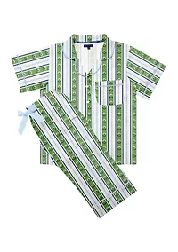 Women's Garden Striped Print Pajama Set