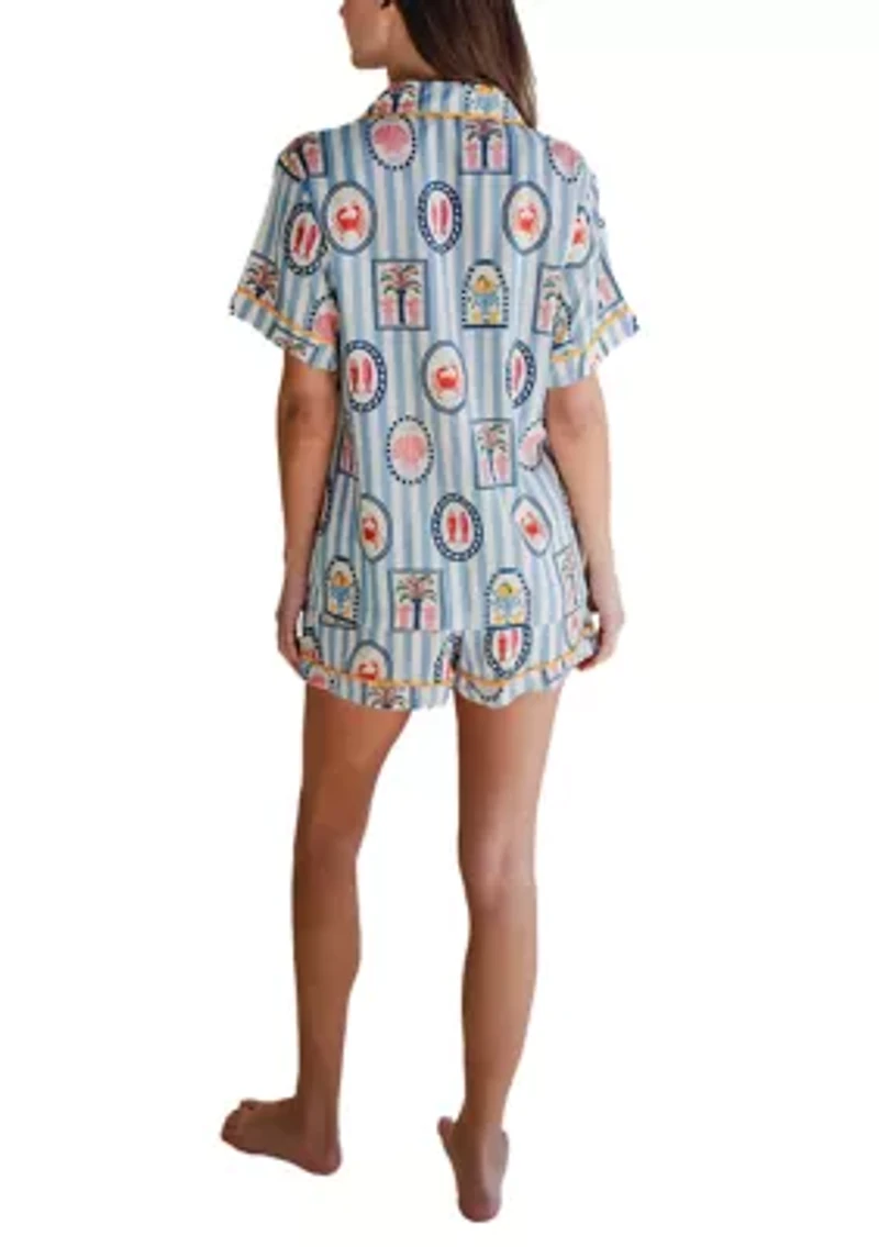 Women's Short Sleeve Shorts Amalfi Set