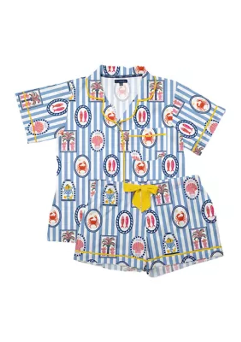 Women's Short Sleeve Shorts Amalfi Set