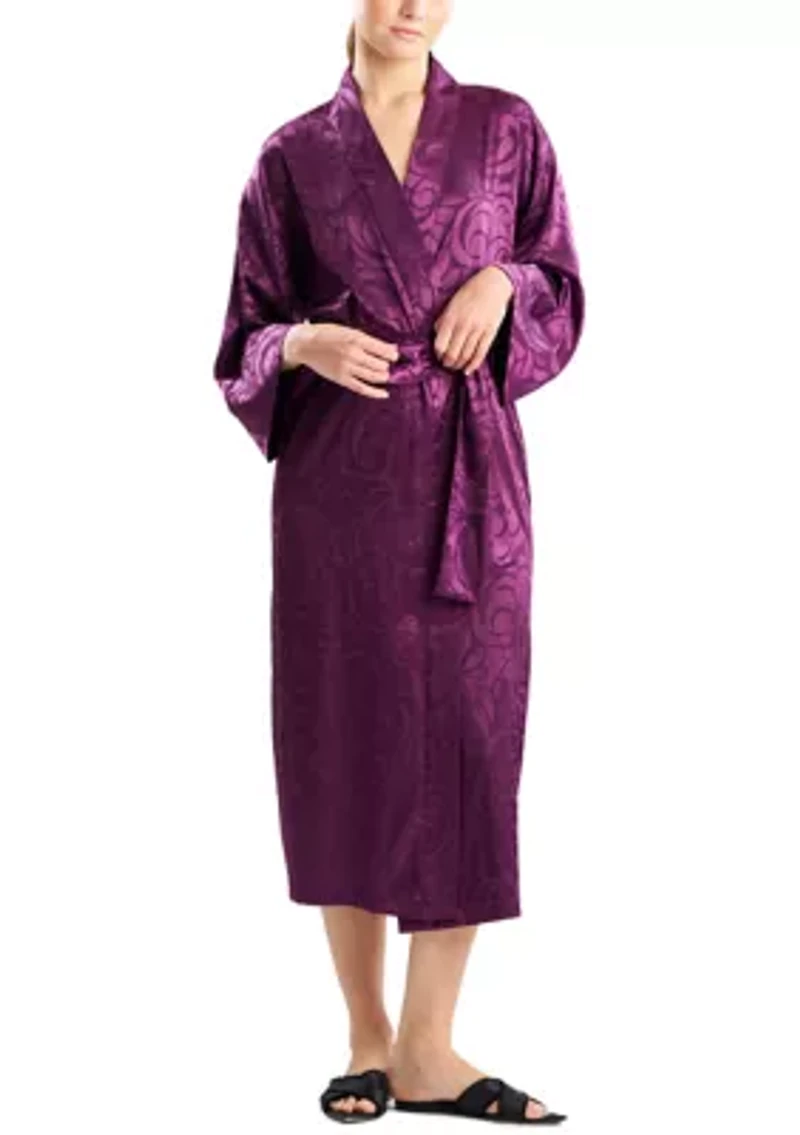 Scroll Satin Jacquard Robe