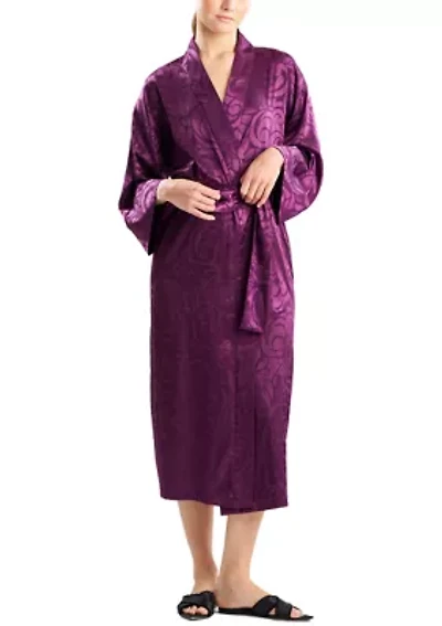 Scroll Satin Jacquard Robe
