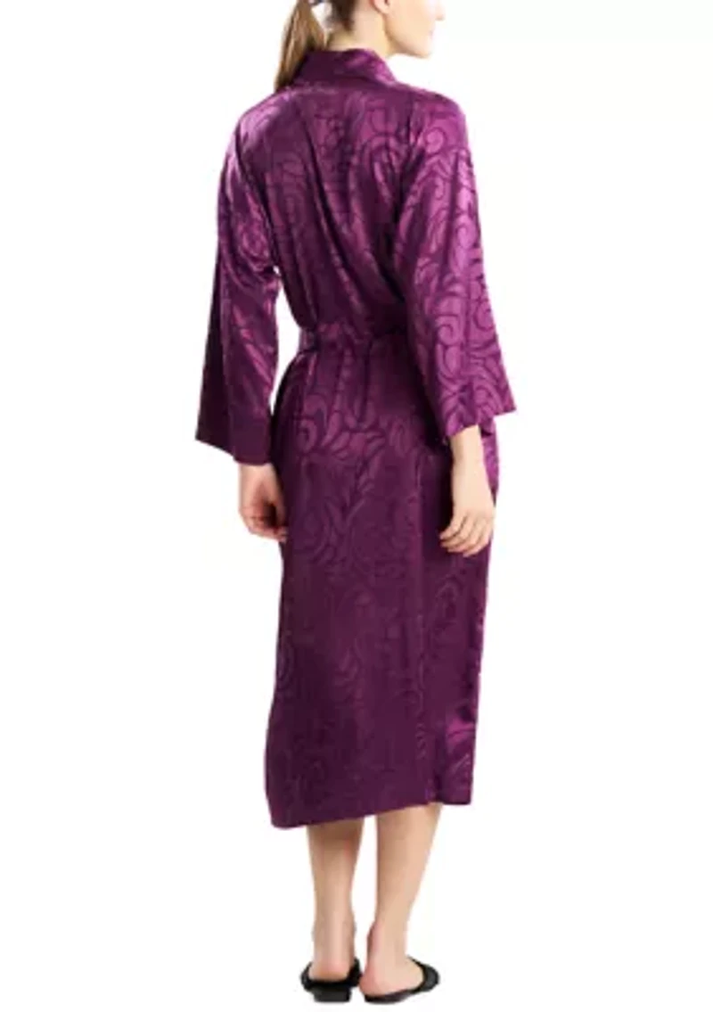 Scroll Satin Jacquard Robe