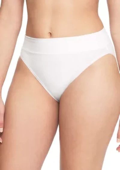 Women's No Pinching, Problem Dig-Free High Waist Ribbed Hi-Cut Panty