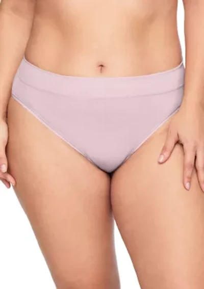 Women's No Pinching, Problem Dig-Free High Waist Ribbed Hi-Cut Panty