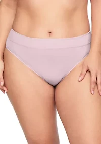 Women's No Pinching, Problem Dig-Free High Waist Ribbed Hi-Cut Panty