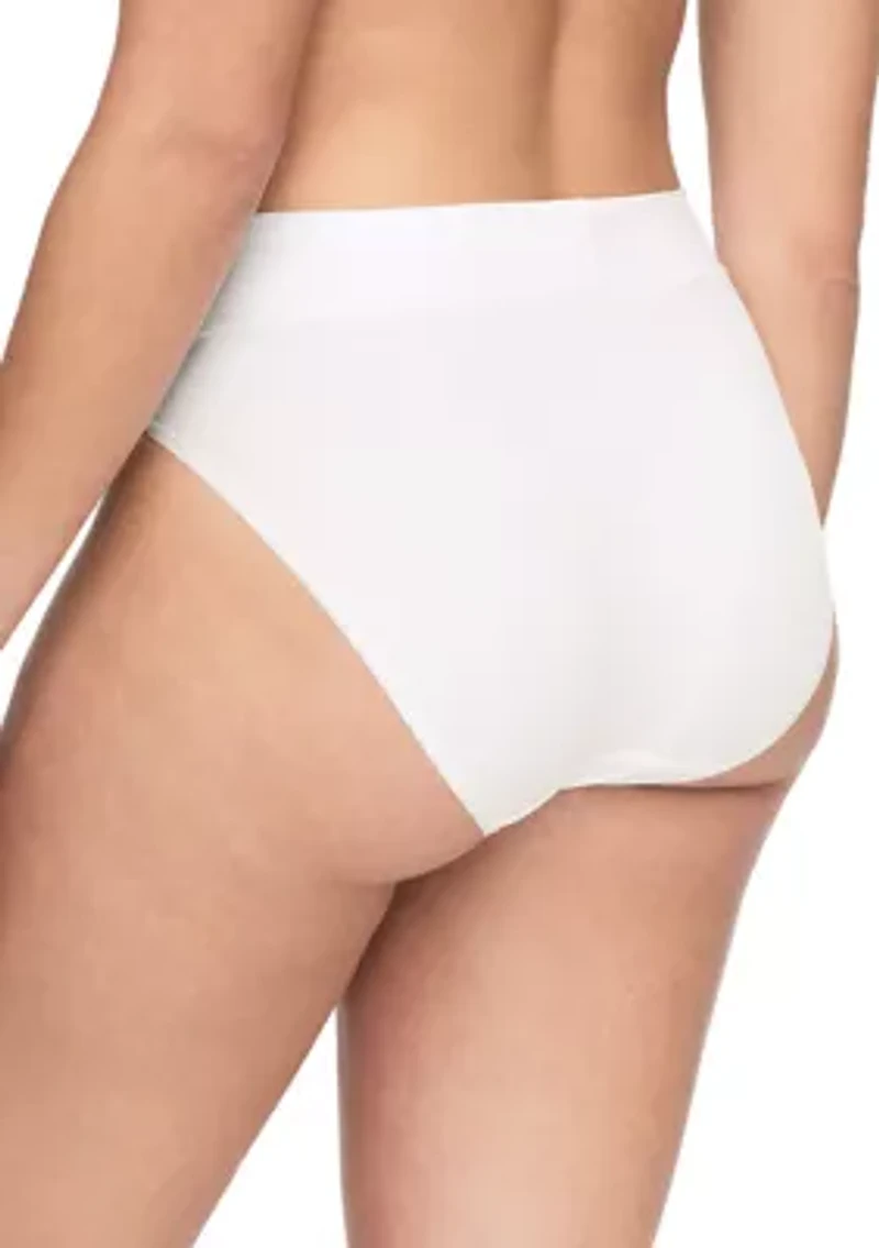 Women's No Pinching, Problem Dig-Free High Waist Ribbed Hi-Cut Panty