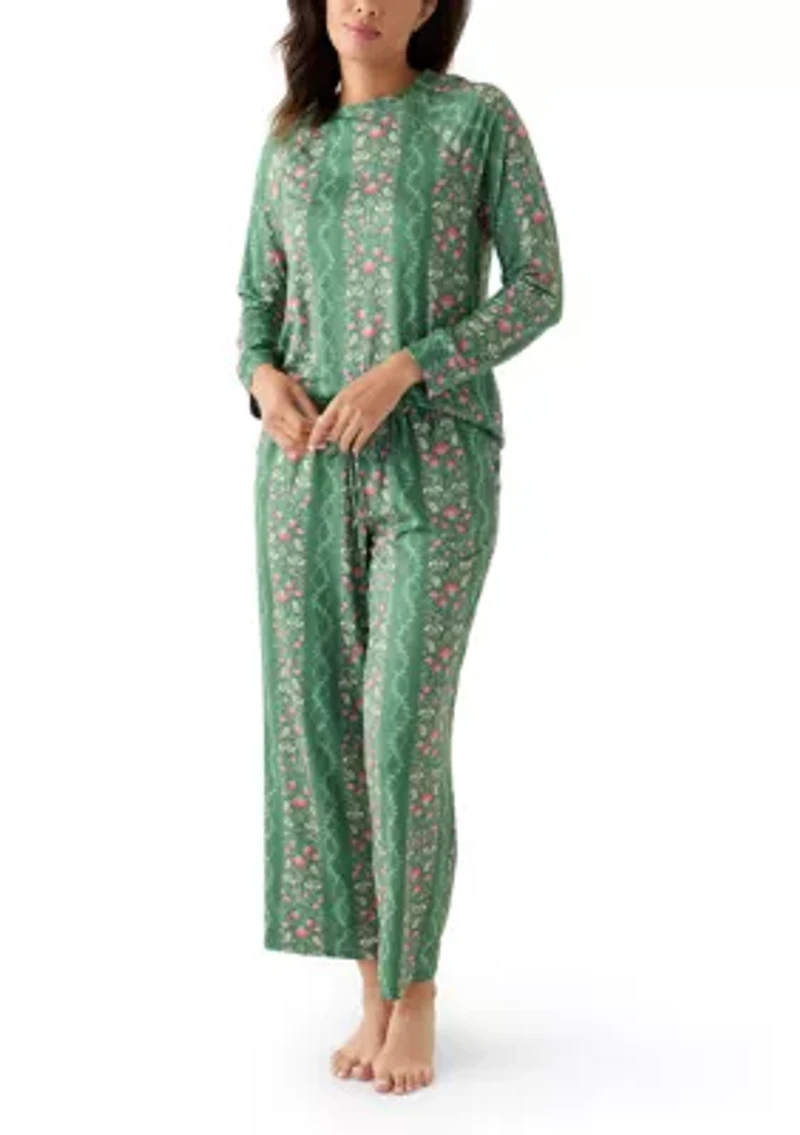 Annie Printed Long Sleeve Top and Pant Pajama Set