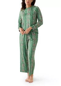 Annie Printed Long Sleeve Top and Pant Pajama Set