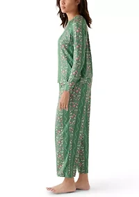 Annie Printed Long Sleeve Top and Pant Pajama Set