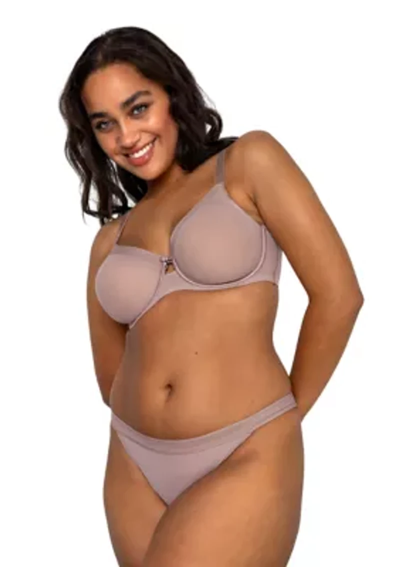 Plus Sheer Mesh Full Coverage Unlined Underwire Bra