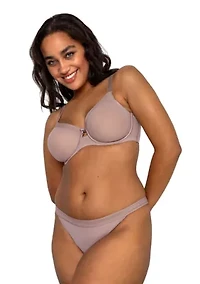 Plus Sheer Mesh Full Coverage Unlined Underwire Bra