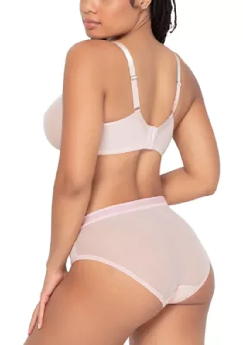 Plus Sheer Mesh High Cut Brief Panty