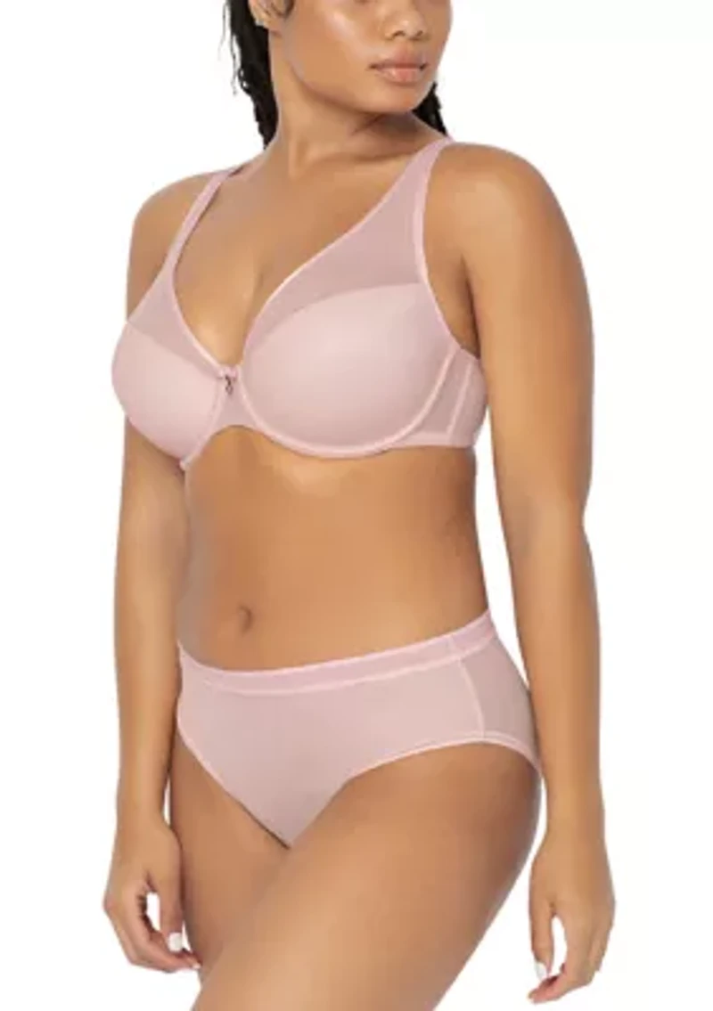 Plus Sheer Mesh High Cut Brief Panty