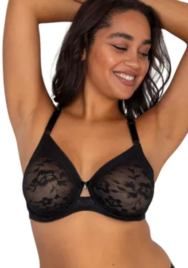 Plus No Show Lace Unlined Underwire Bra