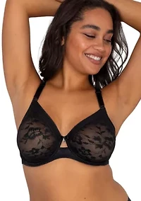 Plus No Show Lace Unlined Underwire Bra
