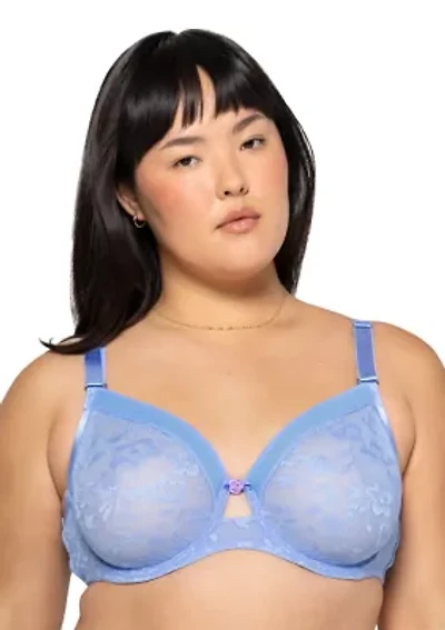 Plus No Show Lace Unlined Underwire Bra