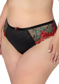 Lush Embroidery Strappy Back Brief