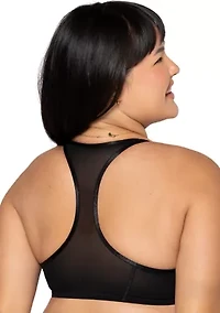 Sheer Mesh Front Close Racerback T-Shirt Bra