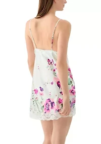 Lena Printed Satin Chemise