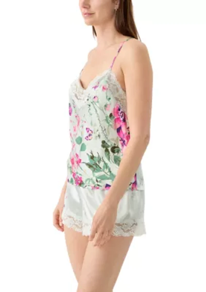 Lena Printed Satin Cami Top and Shorts Set