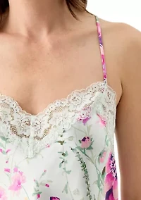 Lena Printed Satin Cami Top and Shorts Set