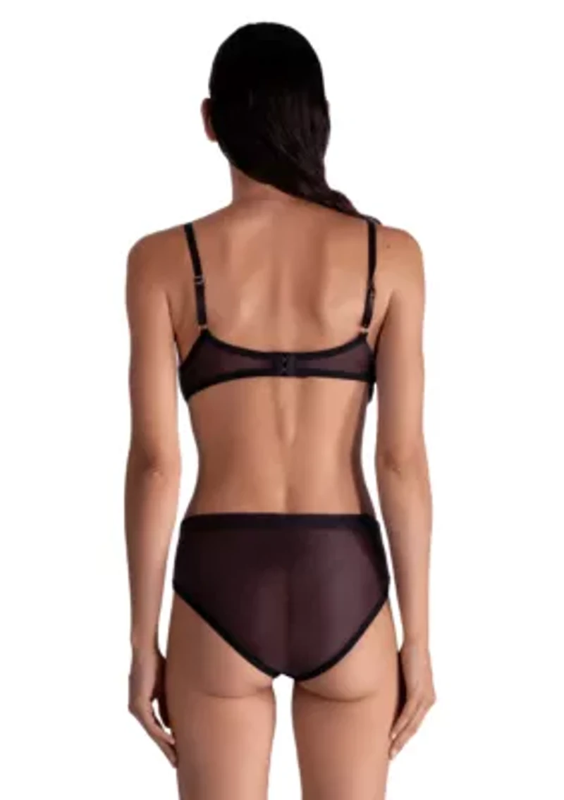 Lustrous Sheer Plunge Underwire Bra