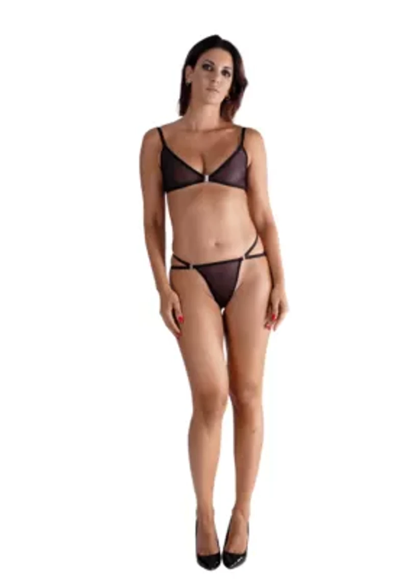 Lustrous Sheer Front Closure Triangle Bra