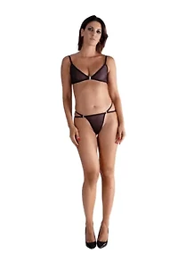 Lustrous Sheer Front Closure Triangle Bra