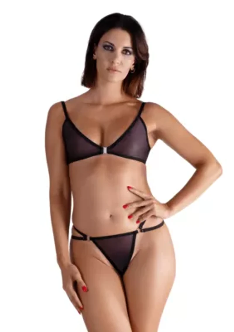 Lustrous Sheer Front Closure Triangle Bra