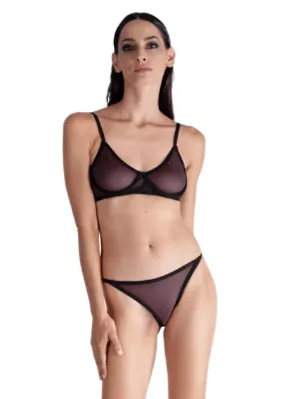 Lustrous Sheer High-cut Thong