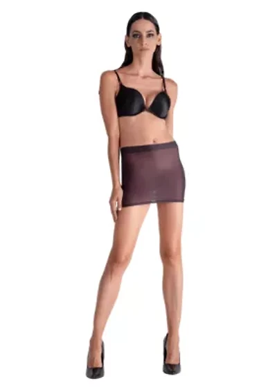 Lustrous Sheer Micro Mini Skirt