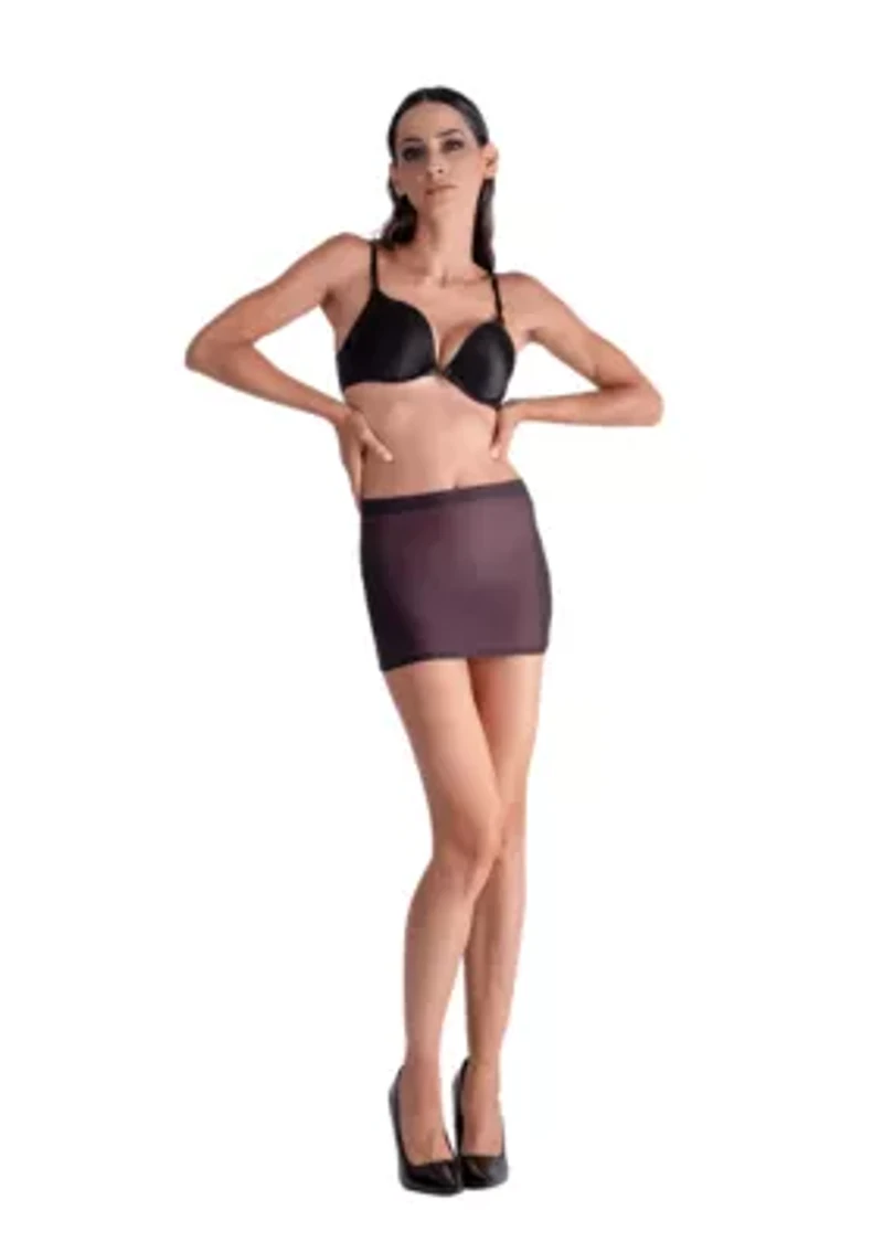 Lustrous Sheer Micro Mini Skirt