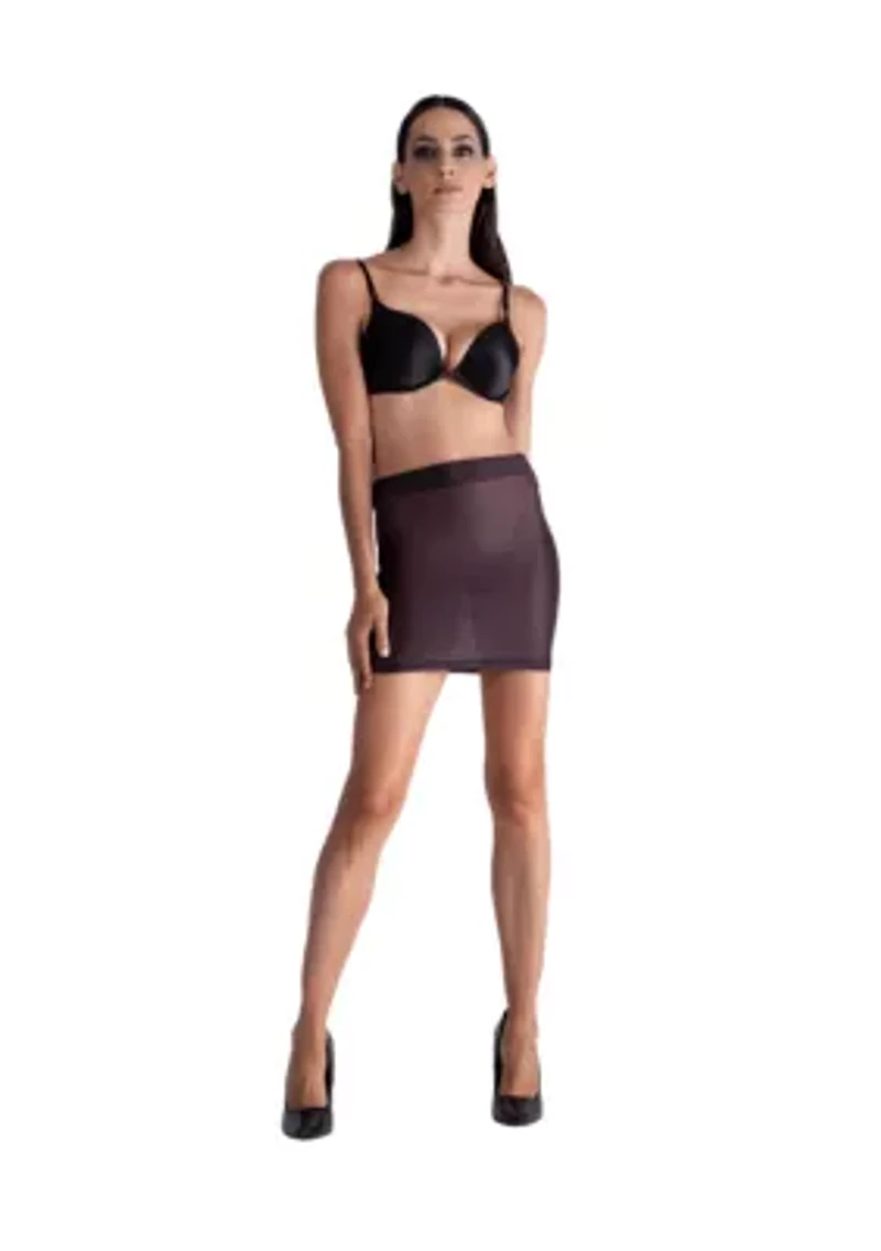 Lustrous Sheer Bodycon Mini Skirt