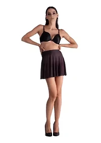 Lustrous High-waisted Skater Skirt