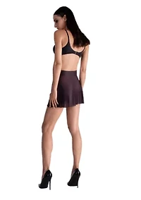 Lustrous High-waisted Skater Skirt