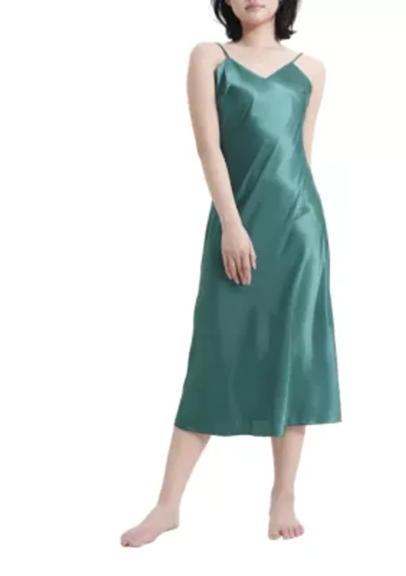 Lustrous Silky Shiny Satin Slip Dress