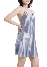Lustrous Silky Shiny Satin Mini Slip Dress